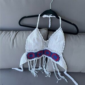 Crochet Halter Top with Fringe